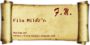 Fila Milán névjegykártya